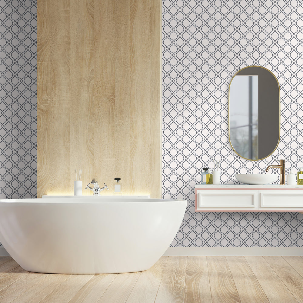 
                  
                    160191WR geometric peel and stick wallpaper bathroom from Surface Style
                  
                