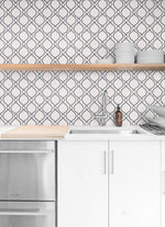 160191WR geometric peel and stick wallpaper kitchen from Surface Style