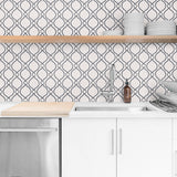 160191WR geometric peel and stick wallpaper kitchen from Surface Style
