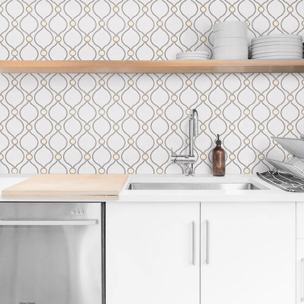 
                  
                    160192WR geometric peel and stick wallpaper kitchen from Surface Style
                  
                