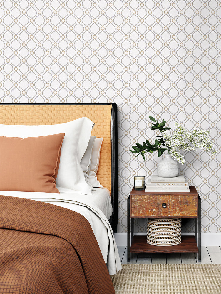 160192WR geometric peel and stick wallpaper bedroom from Surface Style