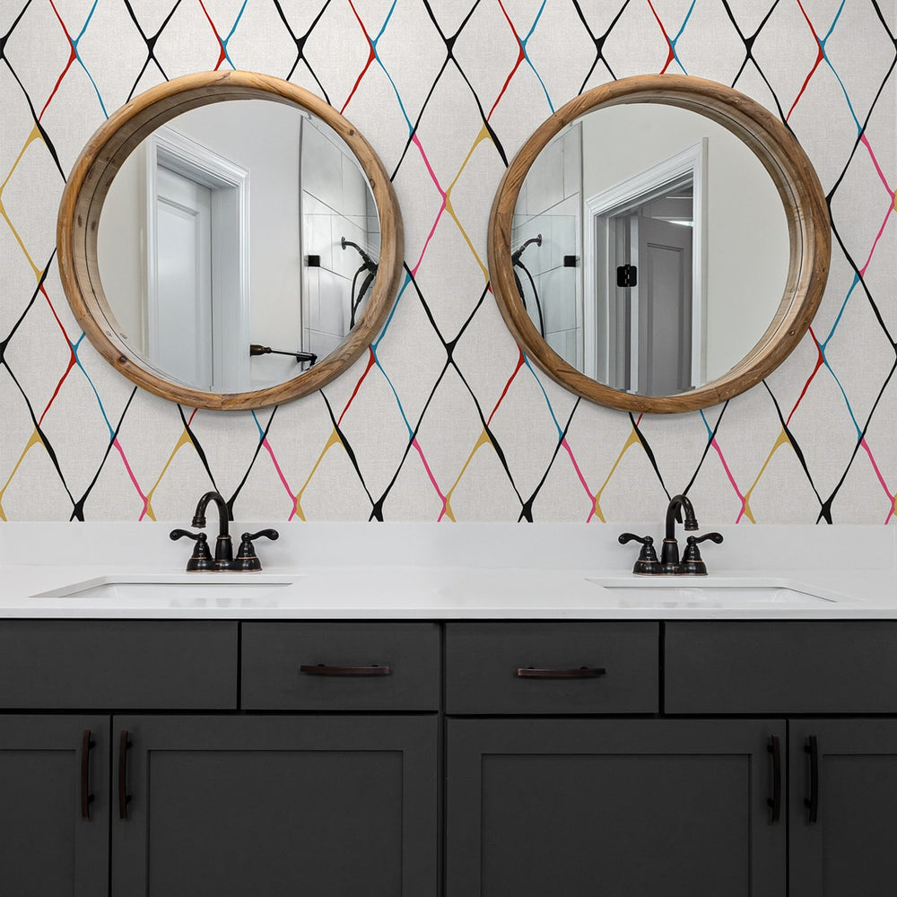 
                  
                    160200WR geometric peel and stick wallpaper bathroom from Surface Style
                  
                
