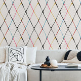 160200WR geometric peel and stick wallpaper living room from Surface Style
