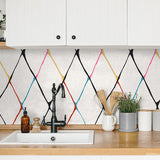 160200WR geometric peel and stick wallpaper kitchen from Surface Style