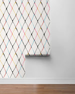 160200WR geometric peel and stick wallpaper roll from Surface Style