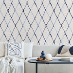 160201WR geometric peel and stick wallpaper living room from Surface Style