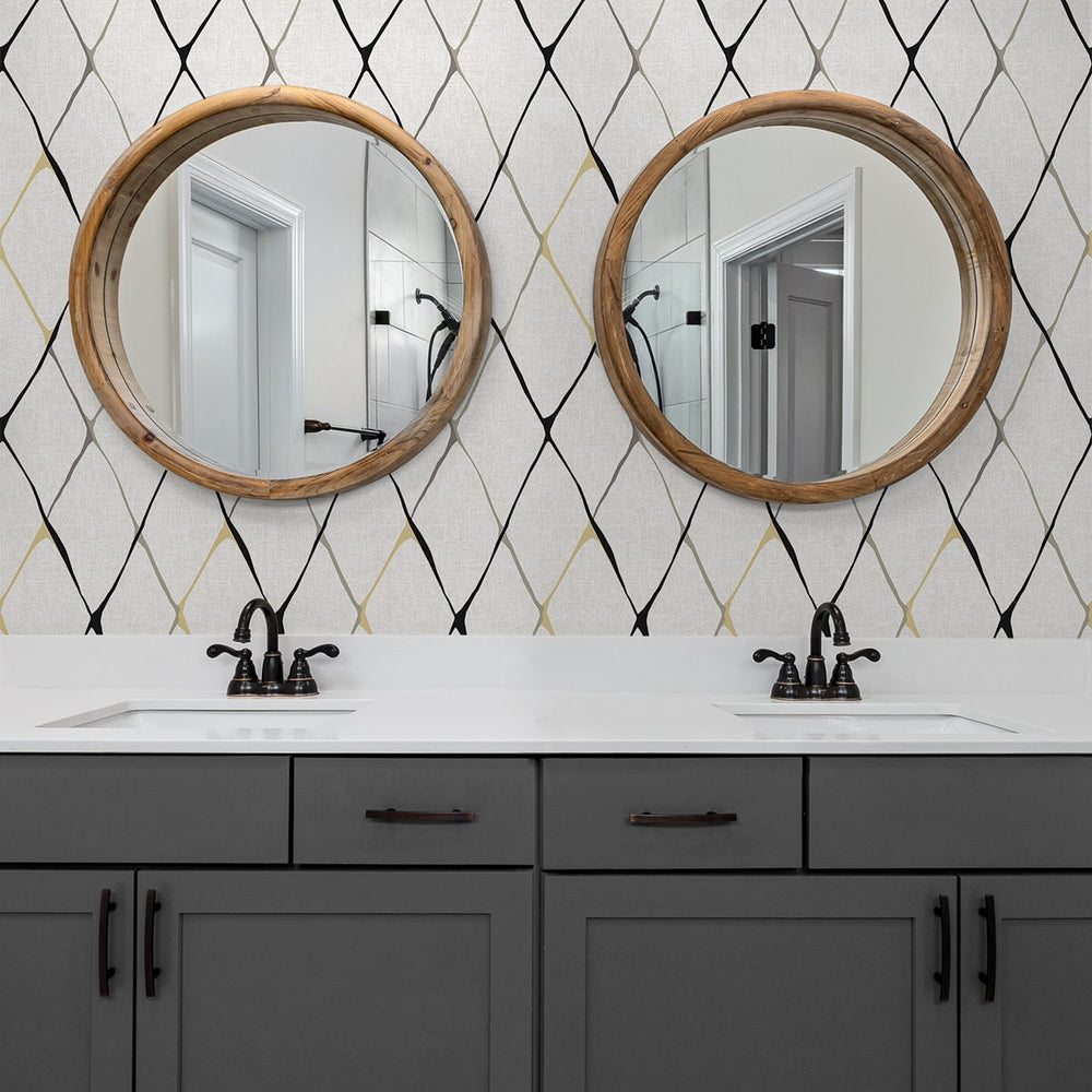 
                  
                    160202WR geometric peel and stick wallpaper bathroom from Surface Style
                  
                