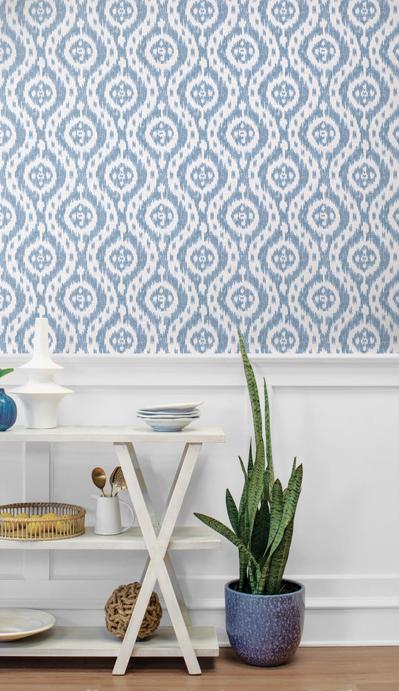160210WR ikat peel and stick wallpaper dining room from Surface Style