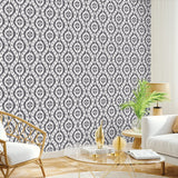 160211WR ikat peel and stick wallpaper living room from Surface Style