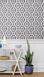 160211WR ikat peel and stick wallpaper dining room from Surface Style