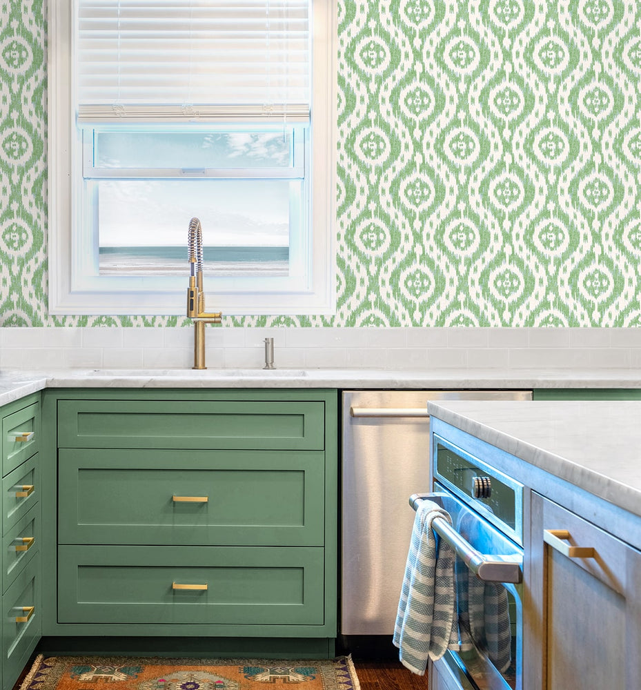 160212WR ikat peel and stick wallpaper kitchen from Surface Style