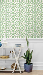 160212WR ikat peel and stick wallpaper dining room from Surface Style