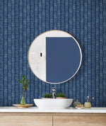 160230WR botanical peel and stick wallpaper bathroom from Surface Style