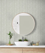 160231WR botanical peel and stick wallpaper bathroom from Surface Style