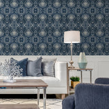 160240WR abstract peel and stick wallpaper living room from Surface Style