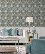 160242WR abstract peel and stick wallpaper living room from Surface Style