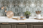 160242WR abstract peel and stick wallpaper kitchen from Surface Style