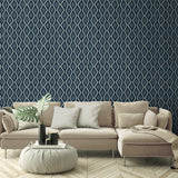 160250WR geometric peel and stick wallpaper living room from Surface Style