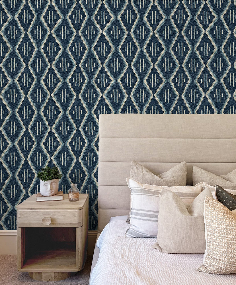 160250WR geometric peel and stick wallpaper bedroom from Surface Style
