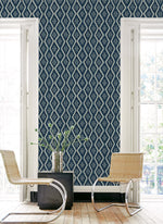 160250WR geometric peel and stick wallpaper entryway from Surface Style