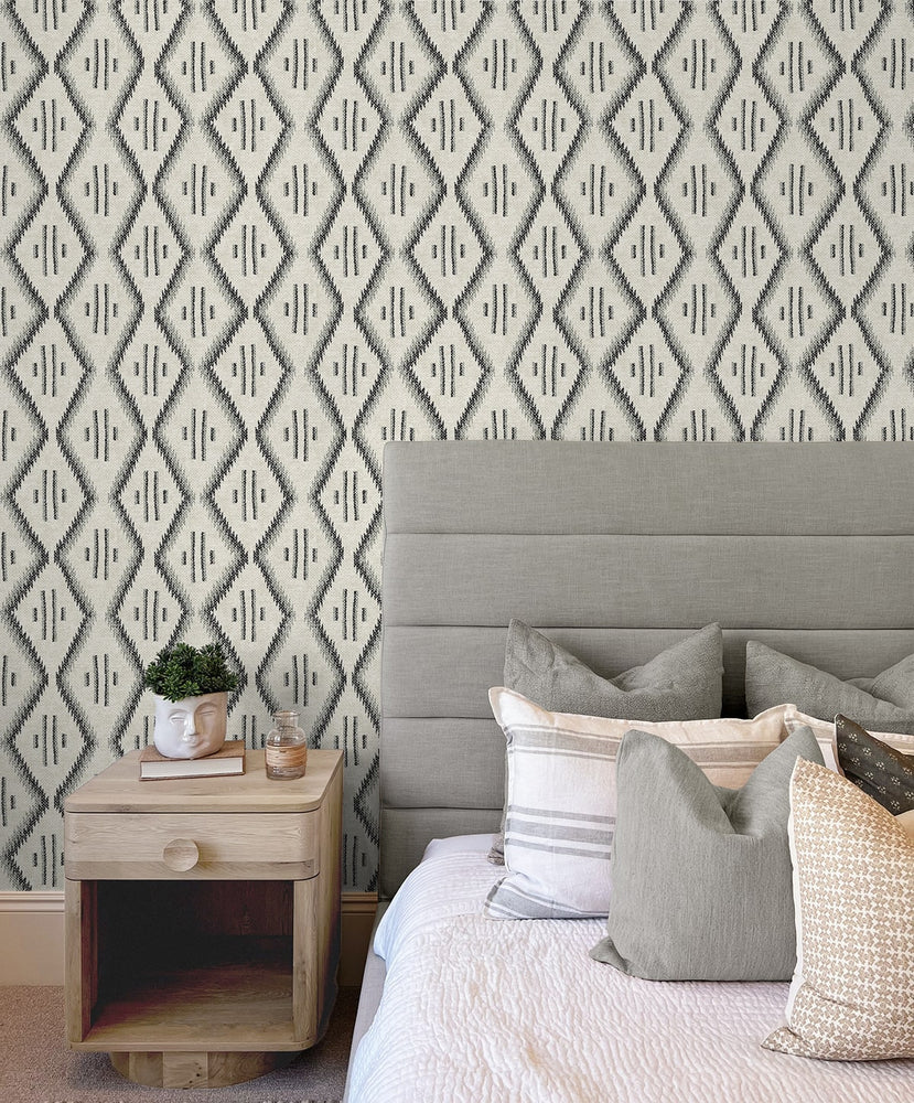 160251WR geometric peel and stick wallpaper bedroom from Surface Style