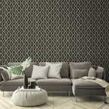 160252WR geometric peel and stick wallpaper living room from Surface Style