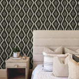 160252WR geometric peel and stick wallpaper bedroom from Surface Style