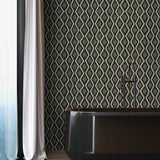 160252WR geometric peel and stick wallpaper bathroom from Surface Style