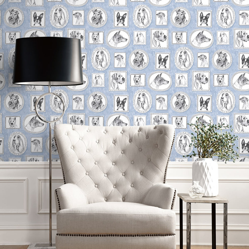 
                  
                    160260WR dog peel and stick wallpaper living room from Surface Style
                  
                