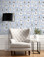 160260WR dog peel and stick wallpaper living room from Surface Style