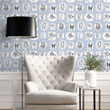 160260WR dog peel and stick wallpaper living room from Surface Style