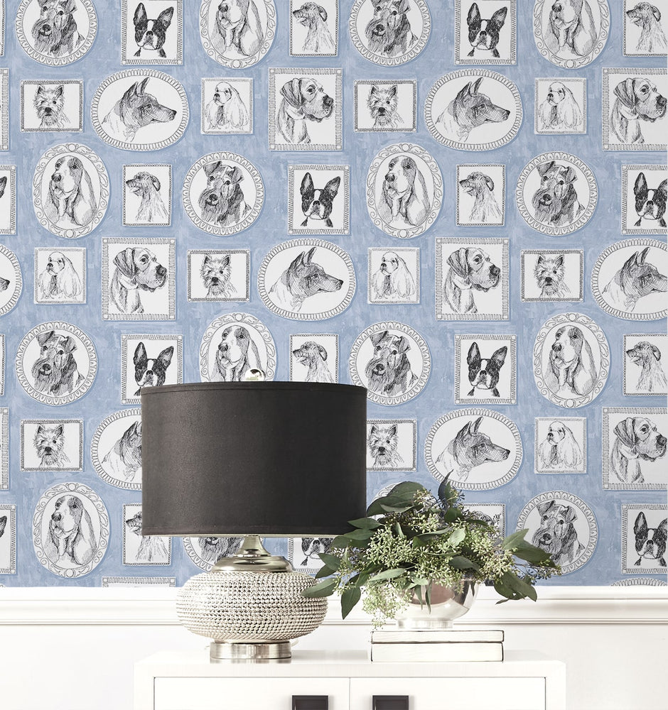 160260WR dog peel and stick wallpaper decor from Surface Style