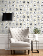160261WR dog peel and stick wallpaper living room from Surface Style