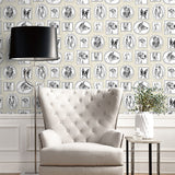160261WR dog peel and stick wallpaper living room from Surface Style