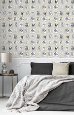 160261WR dog peel and stick wallpaper bedroom from Surface Style
