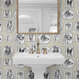 160261WR dog peel and stick wallpaper bathroom from Surface Style