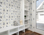 160261WR dog peel and stick wallpaper mudroom from Surface Style