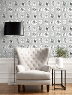 160262WR dog peel and stick wallpaper living room from Surface Style