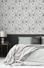 160262WR dog peel and stick wallpaper bedroom from Surface Style