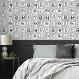 160262WR dog peel and stick wallpaper bedroom from Surface Style