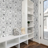 160262WR dog peel and stick wallpaper mudroom from Surface Style