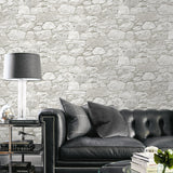 160281WR stone peel and stick wallpaper living room from Surface Style