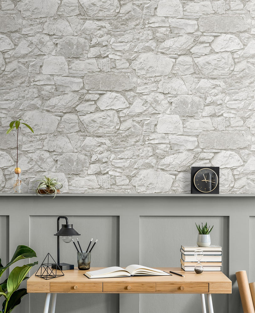 160281WR stone peel and stick wallpaper decor from Surface Style