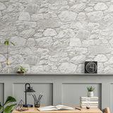 160281WR stone peel and stick wallpaper decor from Surface Style