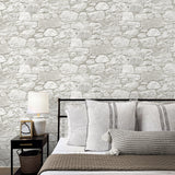 160281WR stone peel and stick wallpaper bedroom from Surface Style