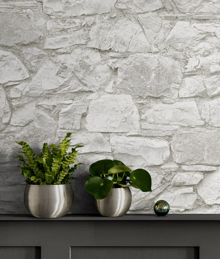 160281WR stone peel and stick wallpaper accent from Surface Style