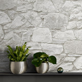 160281WR stone peel and stick wallpaper accent from Surface Style