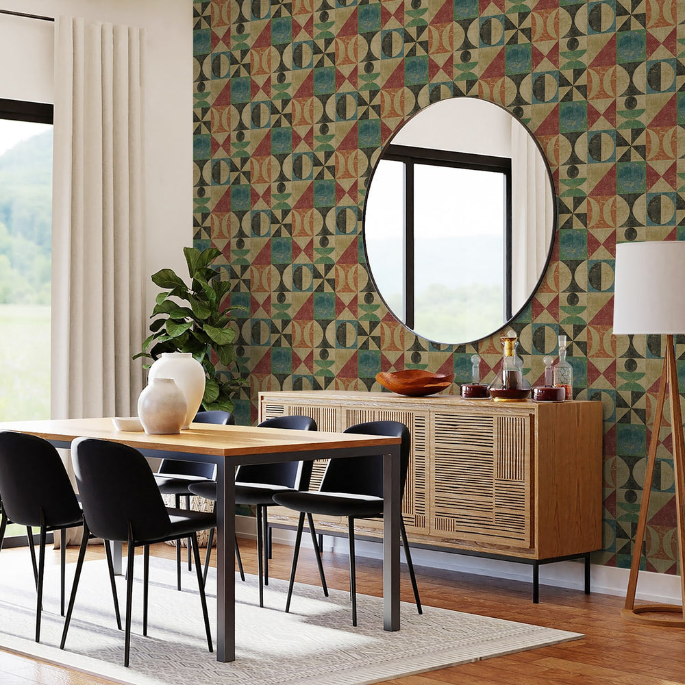 
                  
                    160290WR geometric peel and stick wallpaper dining room from Surface Style
                  
                