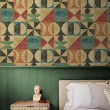 160290WR geometric peel and stick wallpaper bedroom from Surface Style