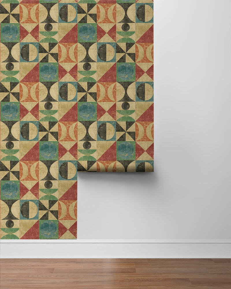 160290WR geometric peel and stick wallpaper roll from Surface Style